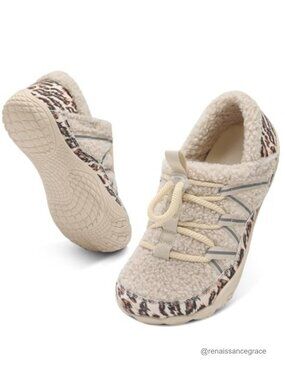 Wide Diabetic Slippers Plush Faux Fur Adjustable House Shoes